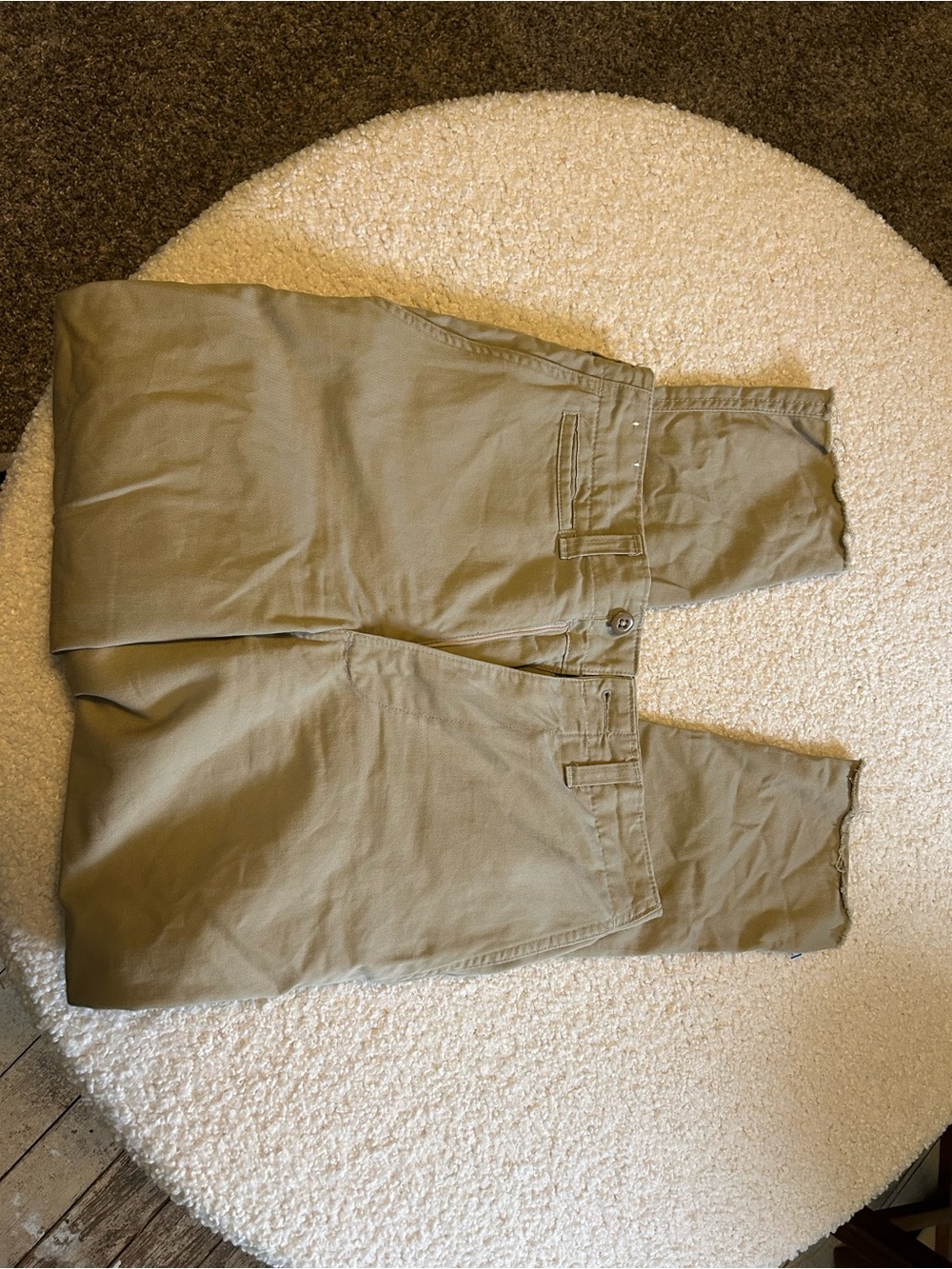 Reformation Cropped Ankle Pants in Light Olive